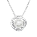 Curl - 925 Sterling Silver, Pearl & Cubic Zirconia Jewelled Necklace