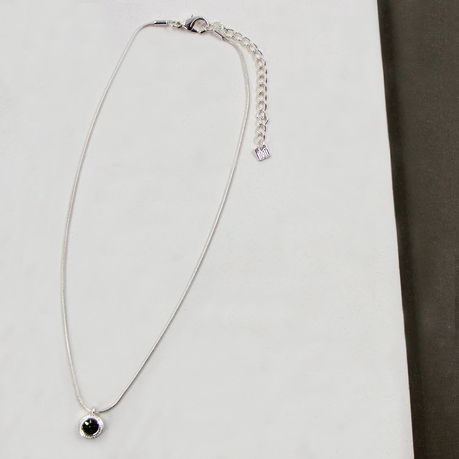 Simple stone necklace on snake chain