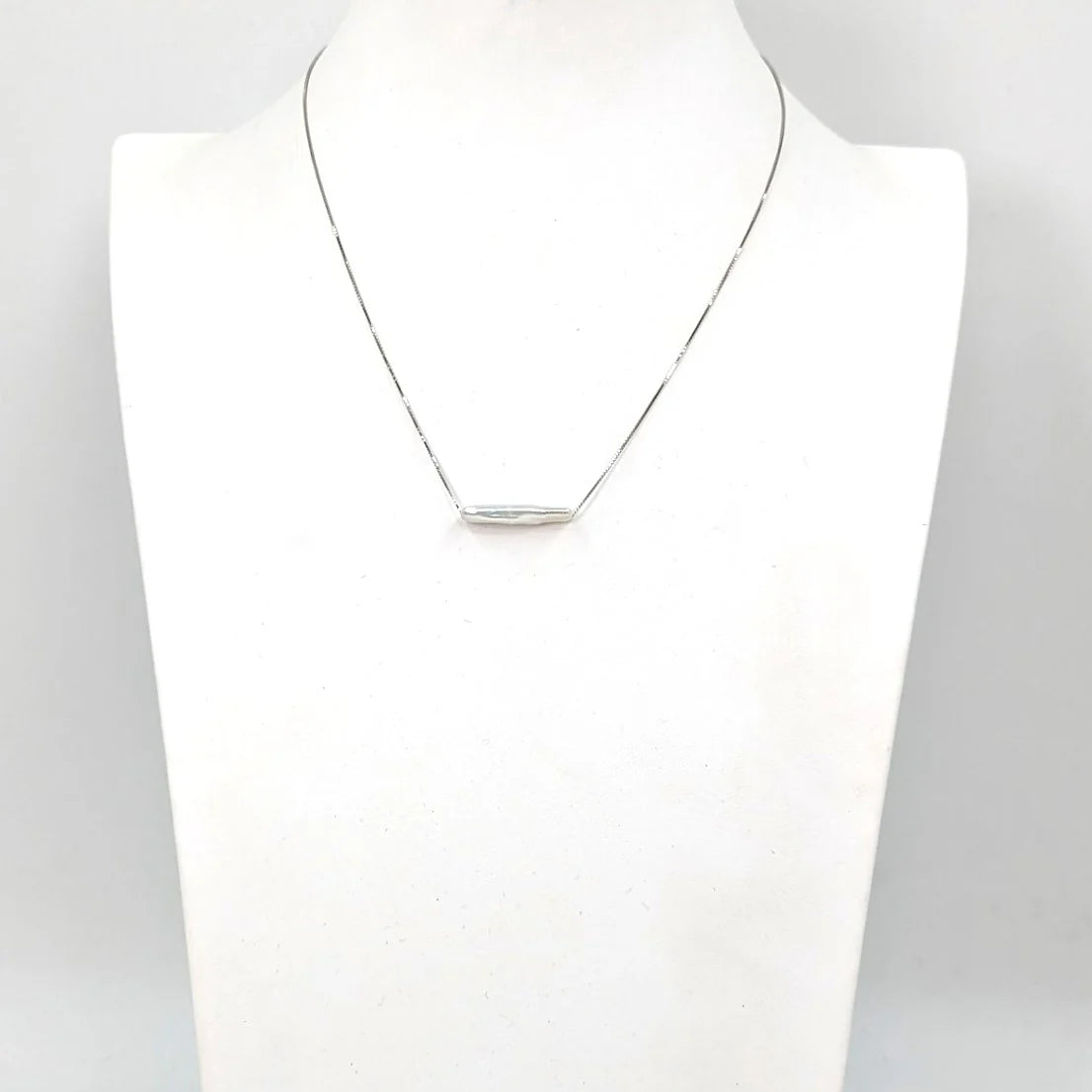 Elegant blister pearl necklace on stainless steel chain